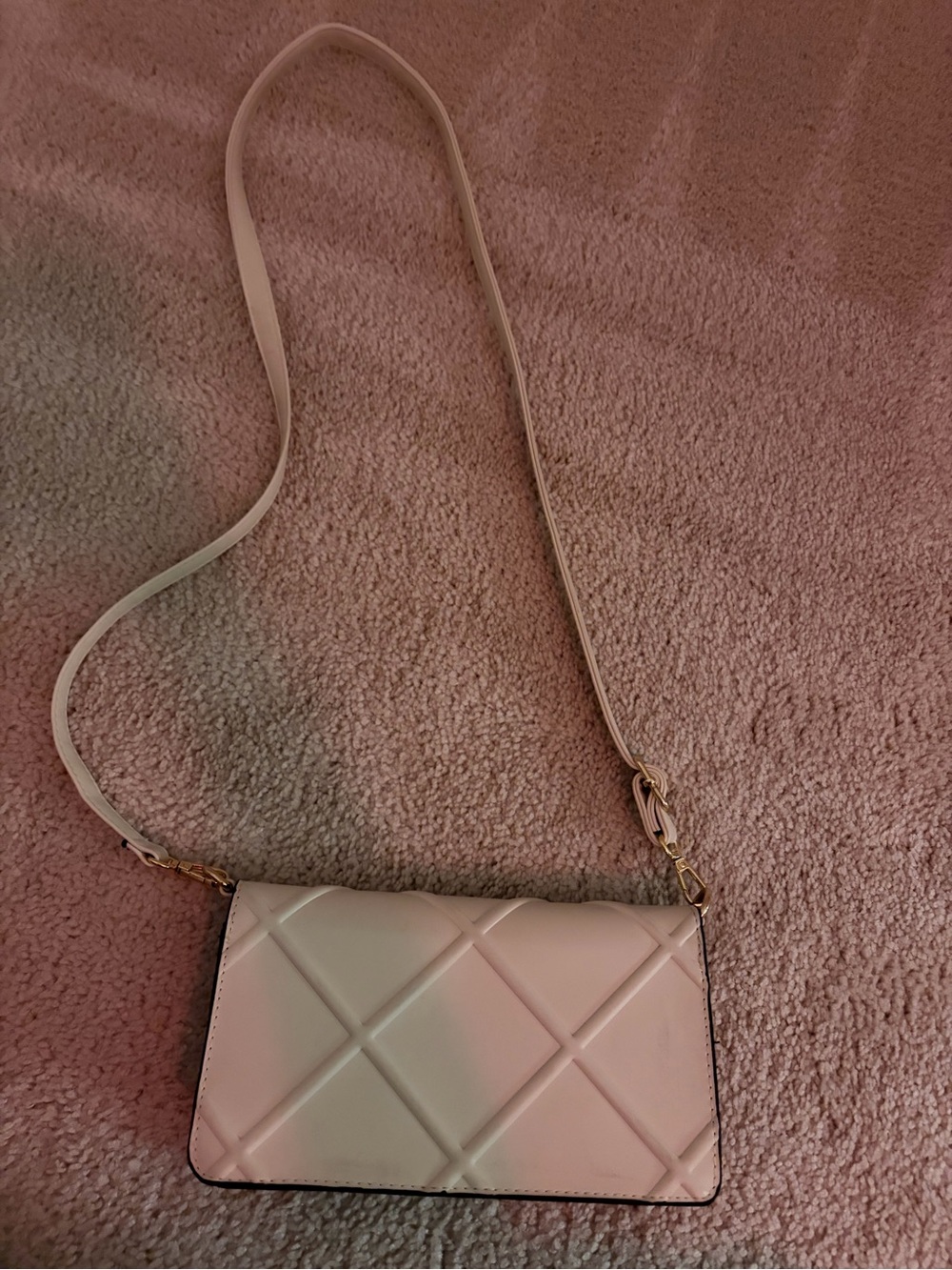 Cream Crossbody Bag with Gold Hardware